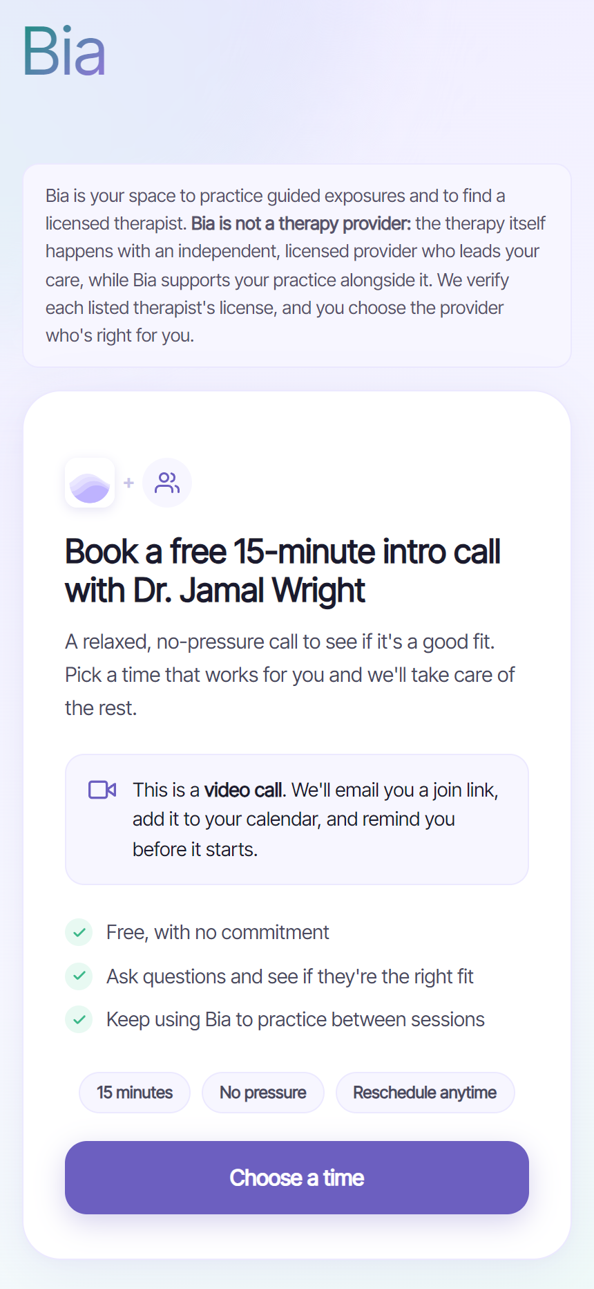 Booking, from their side, on the client's phone