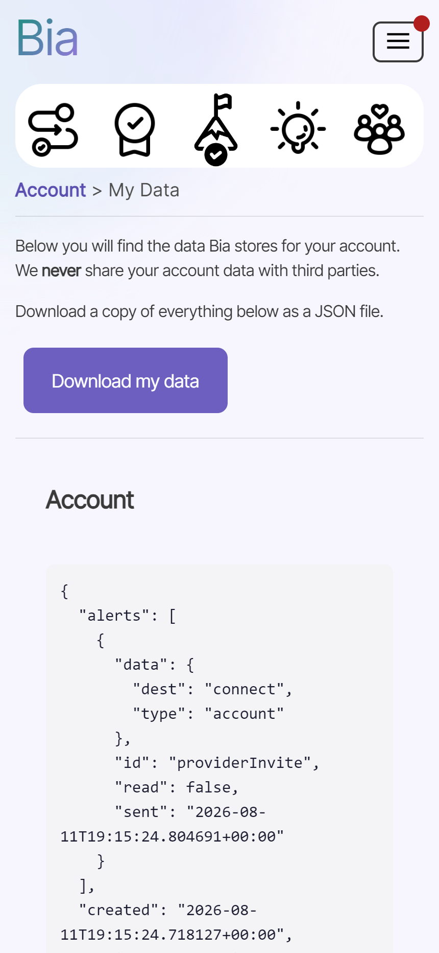 Their data, on demand, on the client's phone