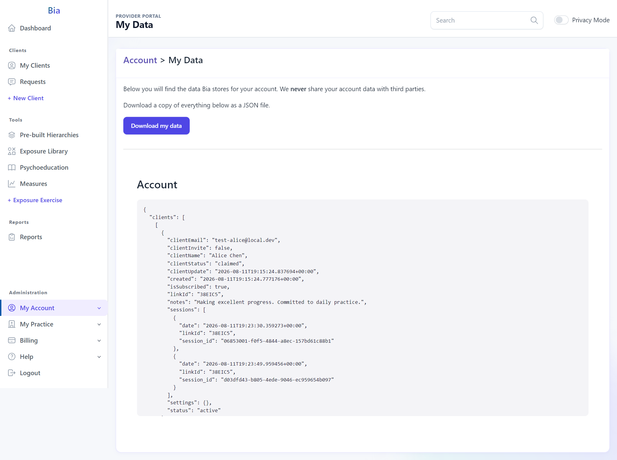 Your data, on demand