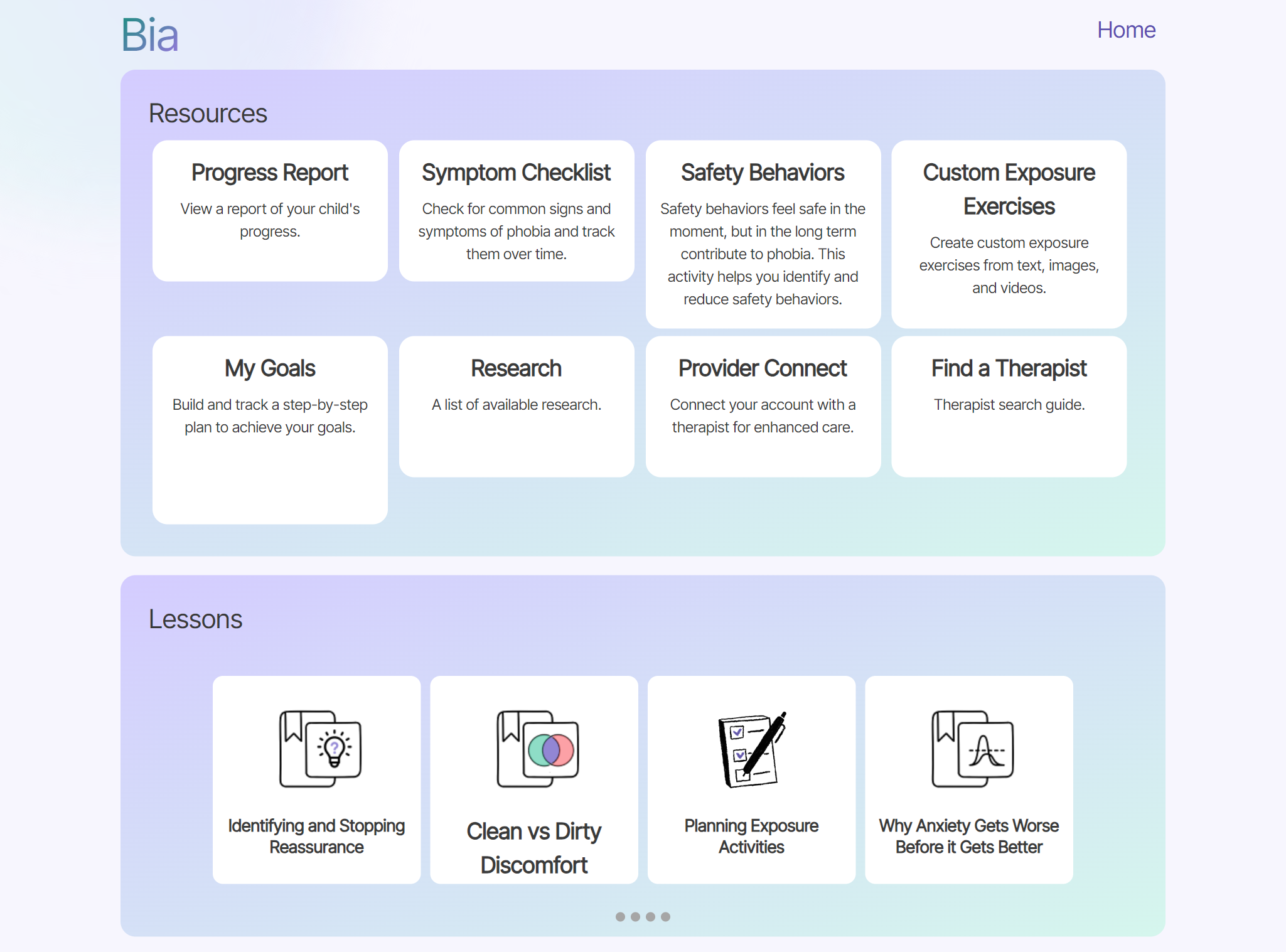 The parent dashboard