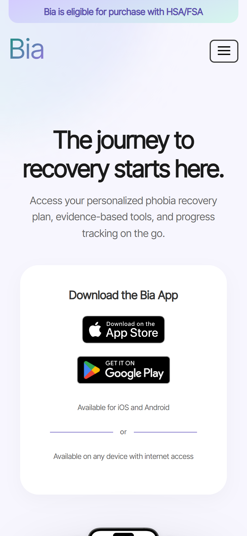 Web, iOS and Android, on the client's phone