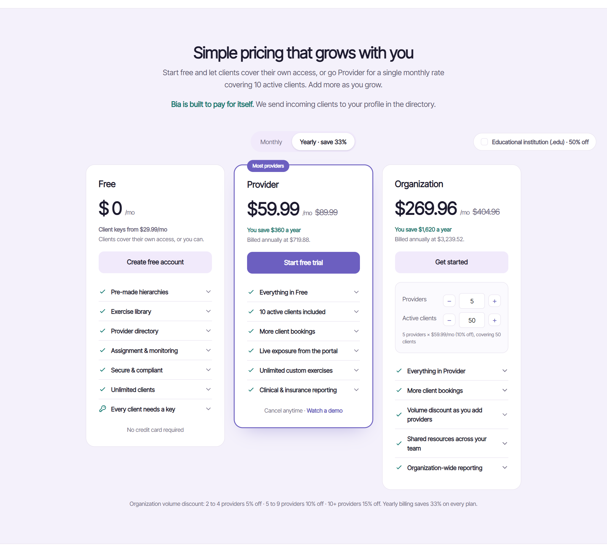 Plans and pricing