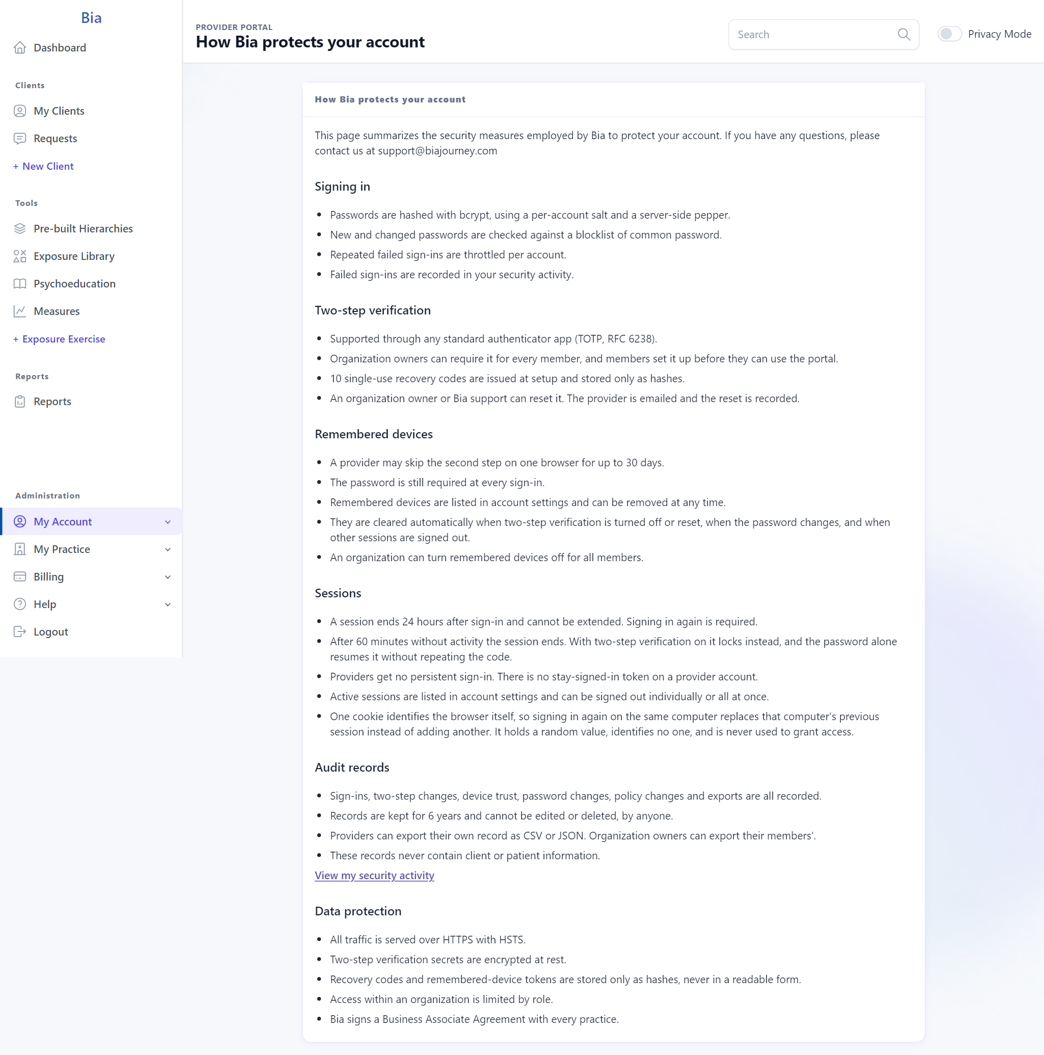 Account security